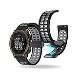 コンパチブル Garmin Instinct/Instinct Tactical/Instinct Tide/Instinct Esports/Instinct Solar バンド シリコン 交換ベルト 金属 ステンレス 磁気 バックル付き 換えバンド シリコン製 おしゃれ 通気性 レディース メンズ バンド対応 (E)