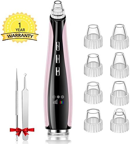 【2019 latest model】Blackhead Remover Vacuum Pore Cleaner with Upgrade Cold/Hot Compress, 3 Model IPL Beauty Lamp Technology,Pore Cleaner Acne Comedo Suction Removal Machine With 8 Probes(Pink)