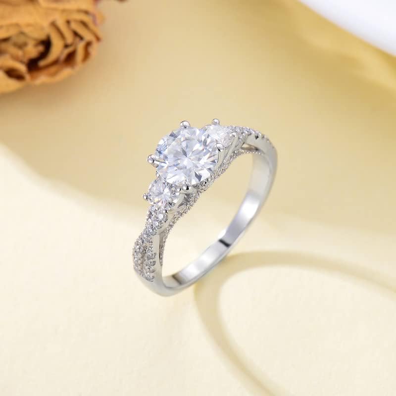 Molioaki 1.54 Carat IGI Certified Lab Grown Diamond Engagement Rings for Women 10K/14K/18K Solid Gold Lab-Created Diamond Ring (D Color, VVS Clarity)
