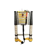 BKNROIHB 11.5 FT Aluminum Telescopic Ladder with 360° Rotatable Stabilizer Bar and Metal Tool Suction Magnetic Strip