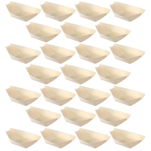 Platos desechables de madera para sushi 250 pcs miniatura 1