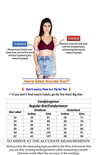 Image of ComfyLegance Women Cotton Non Padded Non Wired Regular Bra (Pack of 02 /03)