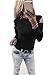 Produktbild Damen Tops,LMMVP Frauen Lange Hülse Weg Von Der Schulter Spitze Chiffon Bluse (L, Black)