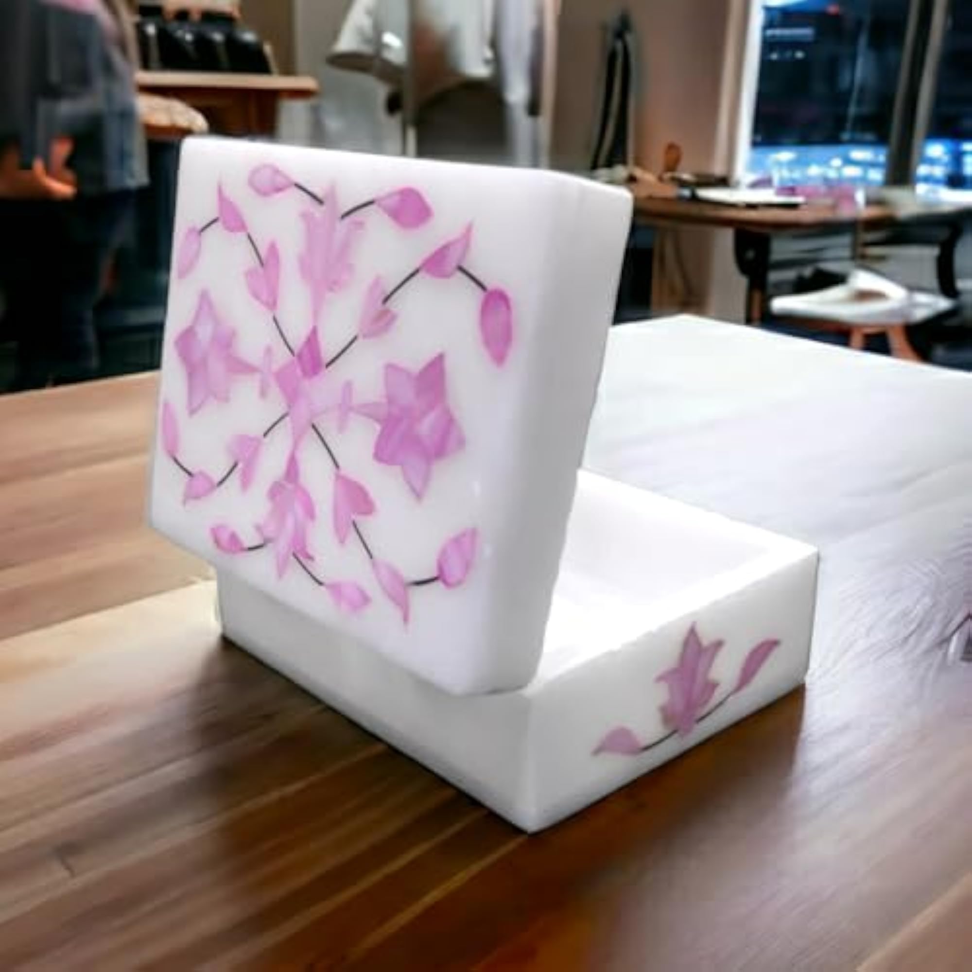 White Marble Decorative Jewellery Box, Valentine's Day Gift