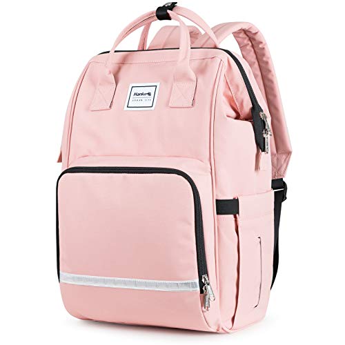 Diaper Bag Backpack, Hanke Diaper Bags Multifunction Large Maternity Baby Nappy Bag with Stroller Hooks & Insulated Pocket,Pink