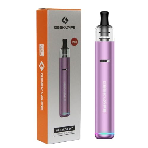 GeekVape Wenax S3 Evo Pod System Kit 1100mah batterie 2ml 0.8ohm s cartouche vaporisateur cigarette électronique Pas de nicotine (Purple)