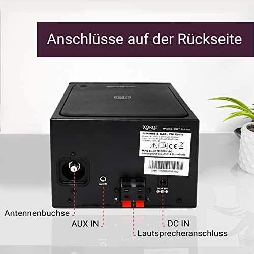XORO HMT 500 PRO - Mikro Stereoanlage (Internet-/DAB+/UKW-Radio, CD Player, Bluetooth, USB Mediaplayer, 2.4" Farbdisplay, Fernbedienung, 2 x 10W Lautsprecher – Bild 7