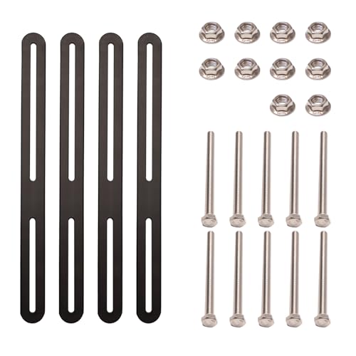Neikafan 4 Pièces Support Boite Aux Lettres 280X24mm Fixation Boite Aux Lettres Exterieur Kit Connecteur Plat en Acier Inoxydable pour Fixation de Boîte Aux...