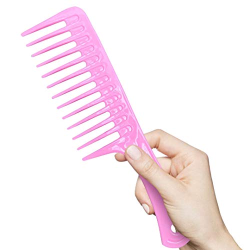 Wapodeai Wide Tooth Comb Detangler Comb, Premium Paddle Hair Comb, Used for Curly Hair, Wet Hair, Long Hair, Thick hair, Combs for Women, Pink.