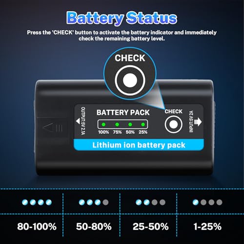 Image of 10800mAh Replacement Battery for Sony NP-F970 NP-F960 NP-F980 NP-F950 NP-F930 NP-F550 NP-F570 NP-F750 Batteries, for Sony Handycams, Field Monitor, Video Light with Battery and Card Organizer