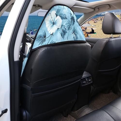 Image of Car Seat Towel Covers, Universal Hibiscus Turtle Blue Front Bucket Seat Cover Fit for Auto Truck Van SUV, Waterproof Seat Protector for Athletes Pets Gym Car Decor