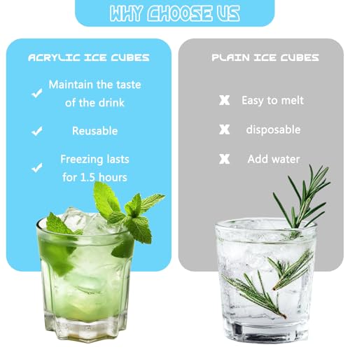 100 cubos de hielo falsos acrílicos reutilizables miniatura 4