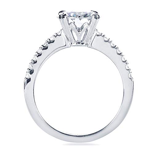 Kobelli Moissanite and Lab Grown Diamond Engagement Ring 2 1/10 CTW 14k White Gold (GH/VS, DEF/VS)2