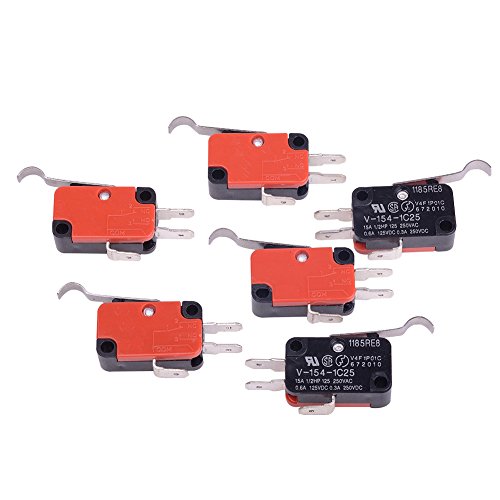 Cylewet 6Pcs V-154-1C25 Micro Limit Switch Momentary SPDT Snap Action (Pack of 6) CYT1080