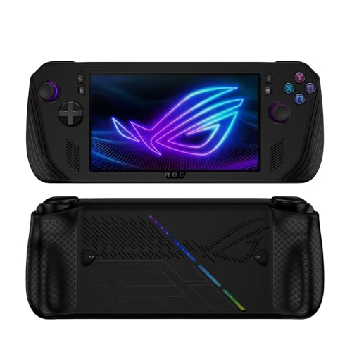 XBERSTAR Funda de silicona para ASUS ROG Ally X Gaming funda protectora de mano suave funda de consola de juegos portátil para ASUS ROG Ally X consola de juegos (negro)