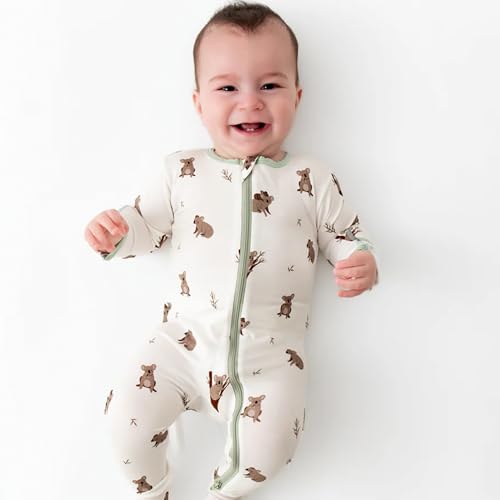 Image of Bamboo Little Soft Baby Footie Pajamas, Baby Clothes, Newborn Sleepers, 95% Viscose and 5% Spandex, 0-24 Months