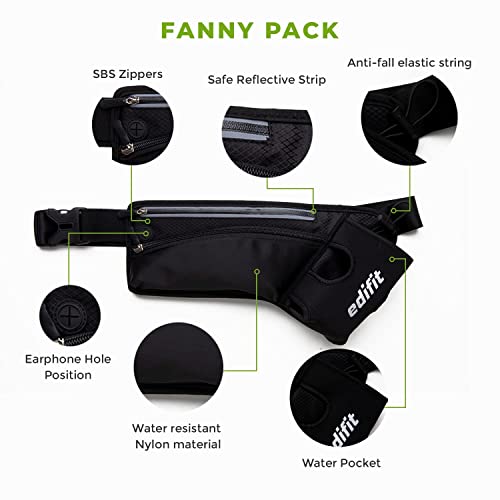 Edifit, Running Belt, Phone Holder, Water Bottle for Running Men and Women, Running Waist Belt, Waterproof, with Zipper - Image 2