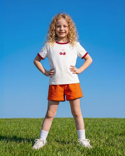 Image of Stelle Girls Graphic Tees Short Sleeve Girls Shirts Cute Tops Crew Neck Casual Basic Summer T-Shirt for Kids Teen 4-15 Years