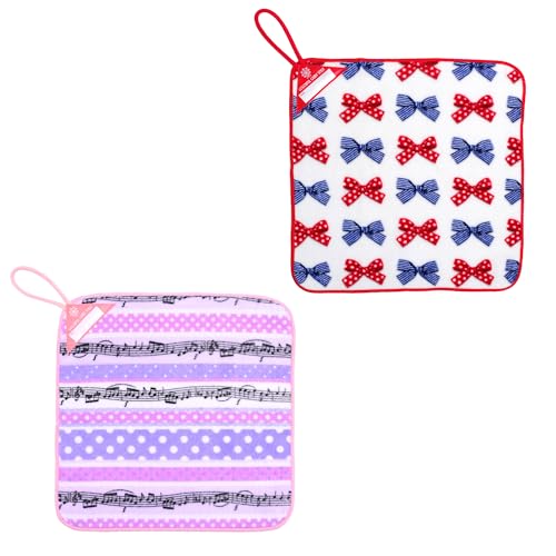 COLORFUL CANDY STYLE ループタオル 別柄2枚組 ループタオル 単品 ループタオル 単品 ハンカチ タオル ポルカドットとストライプのフレンチリボン 小学校 幼稚園 子供 キッズ おしゃれ かわいい 女の子 N8550200