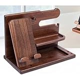 Vzfv 木製ドッキングステーション アッシュ材 多機能 スマホ充電スタンド キーホルダー・財布 腕時計オーガナイザー メンズギフト ナイト デスク整理 夫 父 誕生日 記念日 旅行