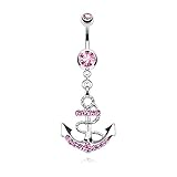 Anhänger: 27mm H x 18mm B; Verschlusskugel: 5mm; Stein: 6mm/5mm/3mm/1mm; Steinfarbe: Rosa