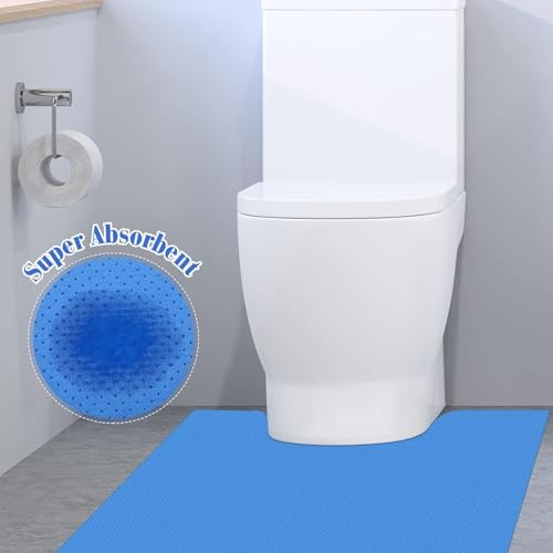 Image of Blue Upgraded 25 Pack Disposable Toilet Mats,Super Absorbent Toilet Training Mat for Kids & Adults,Non-Slip Pads for Bathroom Floor,U-Shaped Potty Training Rug,Around Toilet Urine Protector 24 inchx22 inch