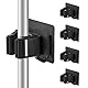Cokshy Besenhalterung Wand, 4 Stück Edelstahl Besenhalter mit Haken Selbstklebend, Mop Halterung ohne Bohren GeräTehalter für KüChe, Wischmopp, Badezimmer, Garten, Schaufel, Werkzeuge (Schwarz)