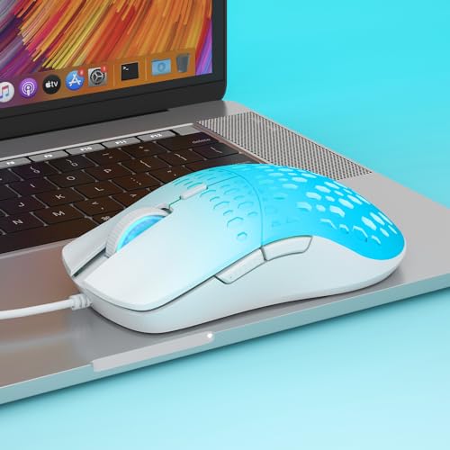 Image of Aula S11 Pro Wired Mouse | RGB Backlit with 3600 DPI | USB Wired RGB Mouse with Side Buttons | Mouse for Laptop /Desktop | Blue