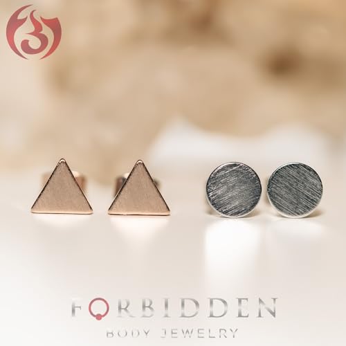 Geo-Shaped Surgical Steel Brushed Finish Stud Earrings3