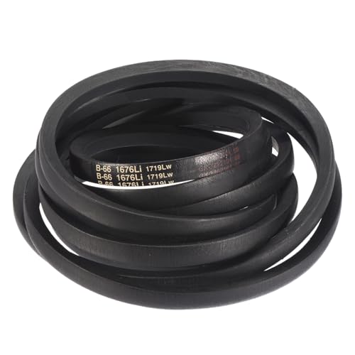 Image of uxcell 3 Pack B-66 Classic Wrapped V-Belt, 69 inch Outside Circumference Wrapped Industrial Rubber V-Belt B Profile V-Belt for Industrial Machinery Equipment, Black