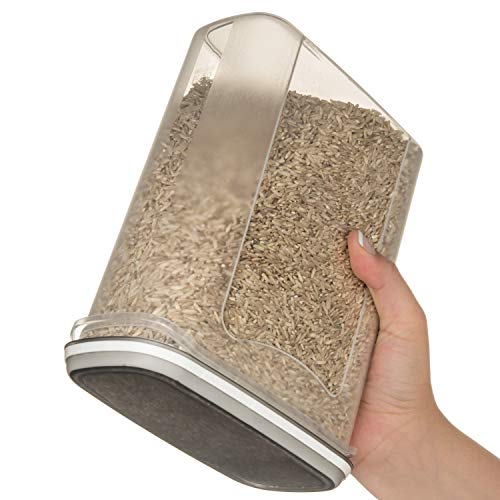 LARGEST Set of 52 Pc Food Storage Containers (26 Container Set) Shazo Airtight Dry Food Space Saver w Interchangeable Lid, 14 Measuring Cups + Spoons, Labels + Marker - One Lid Fits All - Reusable