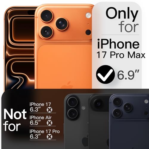 Image of JETech Slim Case for iPhone 17 Pro Max 6.9-Inch, Ultra-Thin Lightweight Minimalist Phone Cover with Camera Lens Protection, Matte Anti-Fingerprint Finish (Orange)
