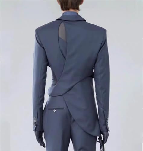 Men's Single Breasted Suit Notch Lapel Jacket Pants Two Pieces Set Banquet Activity2