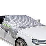 OIENNI フロントカバー 凍結防止 四層構造 超厚 カーフロントガラスカバー 車用凍結防止シート 車サンシェード 日よけ 遮光断熱 雪対策 取付簡単 車種汎用 四季兼用 (145x245cm(SUVに対応))