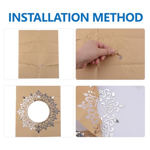Image of INCREWAY 1Set Mirror Wall Stickers Decor Acrylic 3D Flower Decorative Mirrors Stickers Removable Wall Art Decals for Home Living Room Bathroom