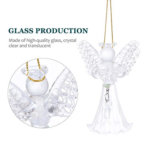 Blessing Angel Wind Chime Clear Fairy Wing Wind Bells Handmade Glass Suncatcher Ornament Crystal Hanging Pendant Wall Art For Backyard Garden Wedding Decor Random Style #TOP1
