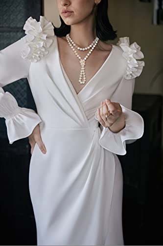 Firstmeet Flat Round Coin Shell Beads Long Knotted Necklace Natural Mother of Pearl Handmade Jewelry For Women 6