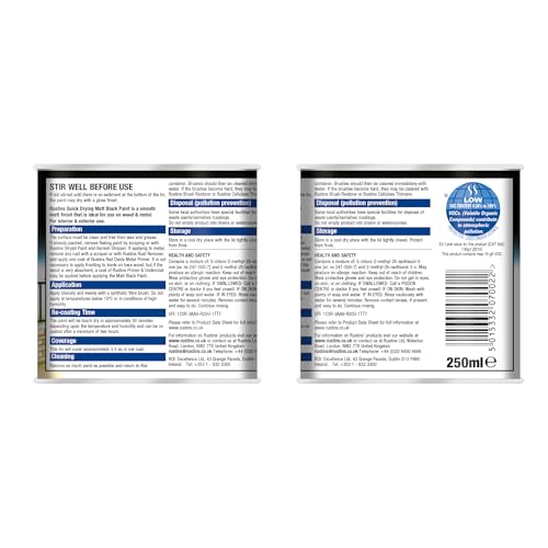 Rustins Matt Black Paint 250ml