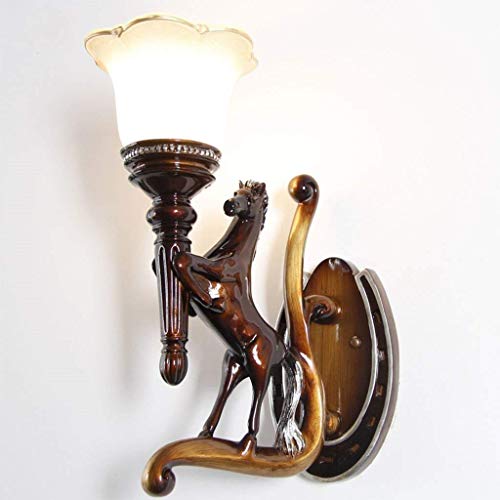 Luminaire de chevet vintage avec sculpture de cheval pour entrée et hôtel