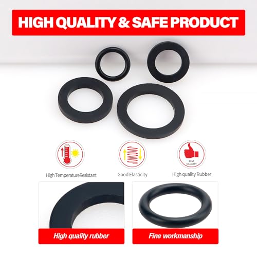 YIXISI 60 PCS Hose Washers Kit, Rubber Tap Seal Plumbing Gaskets, Seal O Ring Gasket, Shower Hose Rubber Washers - Image 3