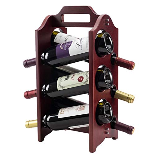Soporte para 6 botellas de vino de madera maciza miniatura 1