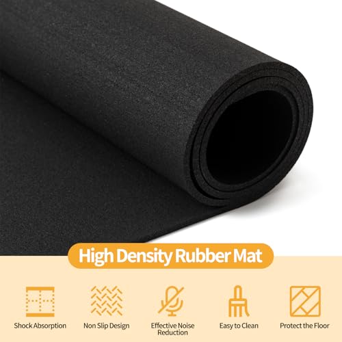 Tapete para cinta de correr de alta densidad y alfombrilla protectora para bicicleta 3