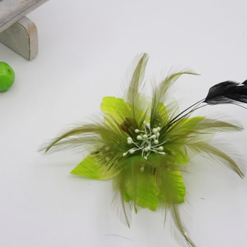 Image of Multi-function Feather Flower Brooch Pins & Hair Clips for Women Girls Corsage Brooch Party Ceremony Accessories Dance Banquet Pins Headdress