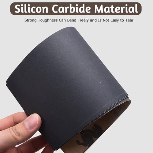 zoerbufan 15 Stück Profi Schleifpapier Set 23x9 cm, Körnung 80 120 150 180 240 320 400 600 800 1000 1200 1500 2000 2500 3000, Nass und Trocken für Auto Metall Holz Lack Wände Glas Schleifen Finishing