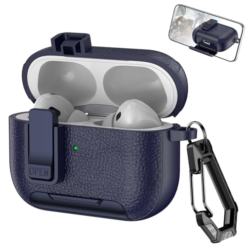 ProtectionAirpods Pro 2 antichocen cuirbleu foncé pour éviter les rayures