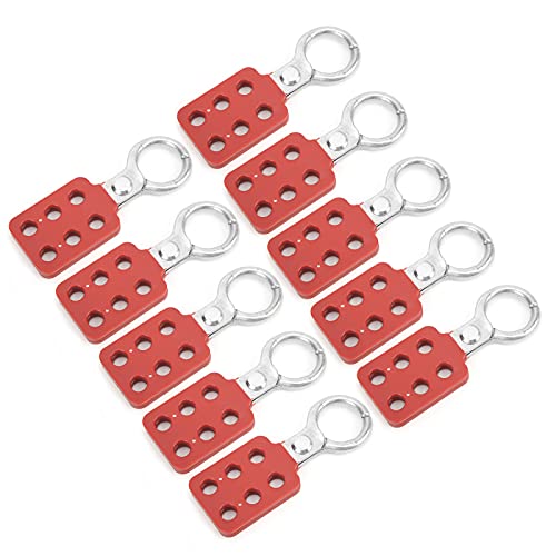 10Pcs Lockout Tagout Hasp, Safety Aluminium Insulation Padlock Hasp For Multiple Management, Insulated Lock Hasp With 6 Holes Interlock, 1In Inside Jaw Diameter #TOP6