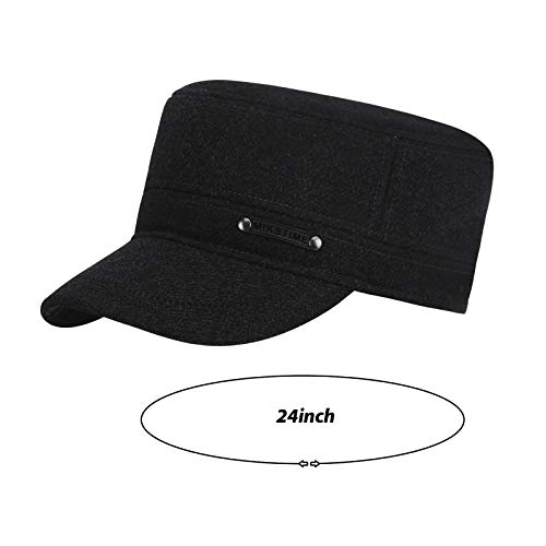 Men Teen Boys Woolen Earflap Hat Baseball Cap Winter Fall Thermal Windproof Outdoor Running Camping Ski Hunting Trapper Hat Trucker Hat With Earmuffs Black #TOP5