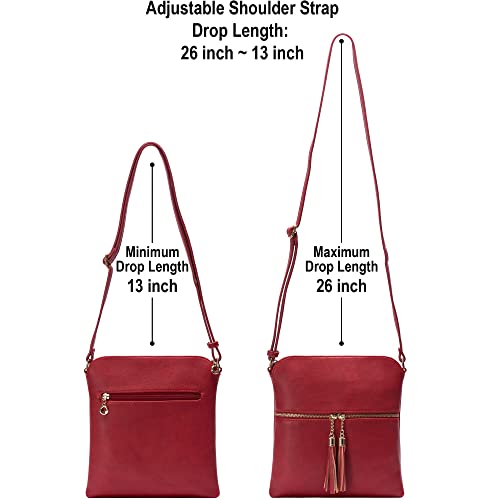Image of Solene Womens Lightweight Medium Crossbody Purse with Tassel, Perfect Size Crossbody Bags for Daily Use, travel