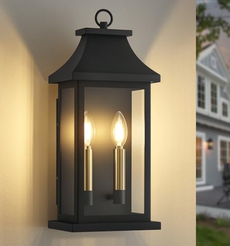 Image of 18'' Outdoor Wall Lights, 1 Pack Large Black Exterior Lighting Fixtures