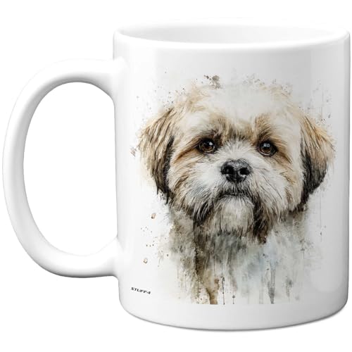 Stuff4 Shih Tzu-Tasse für Hundeliebhaber, Geschenk für Freunde, Familie von Verwandten Freunden, Hundebesitzern, Geburtstagsgeschenke, lustige Geburtstagsgeschenke, 325 ml, Keramik, spülmaschinenfest